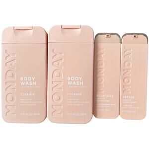 Lot 4 Monday Cleanse Body Wash, 20.2 OZ + Leave-In Conditioner, 5.1 OZ